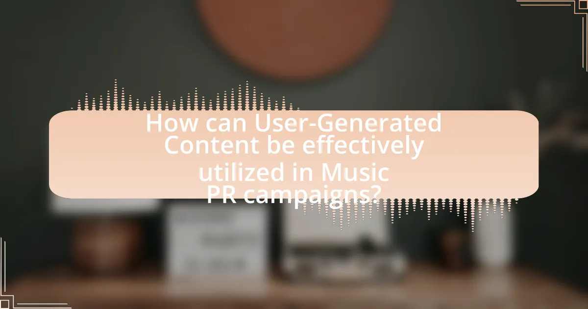 How can User-Generated Content be effectively utilized in Music PR campaigns?