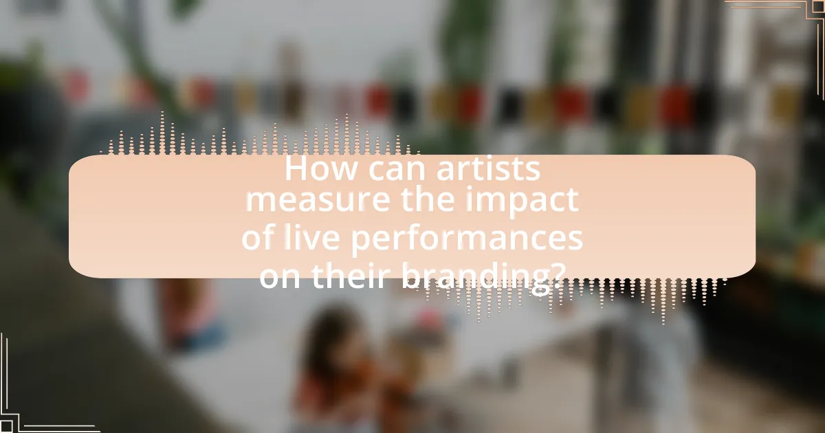 How can artists measure the impact of live performances on their branding?