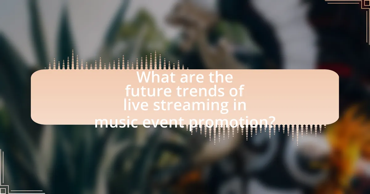 What are the future trends of live streaming in music event promotion?