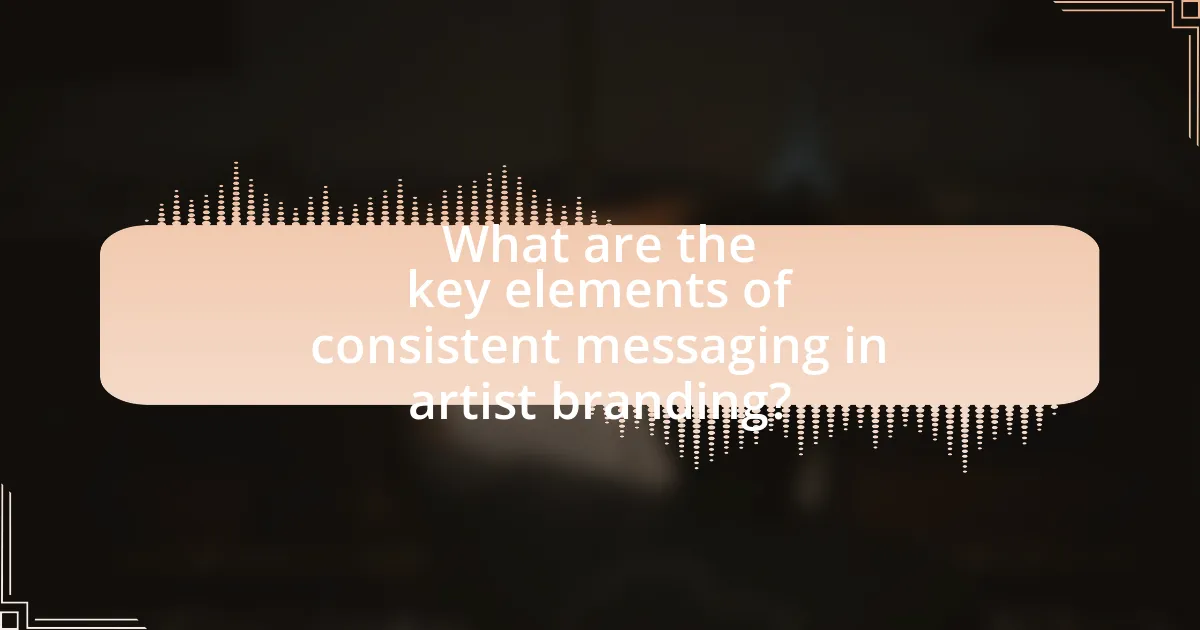 What are the key elements of consistent messaging in artist branding?