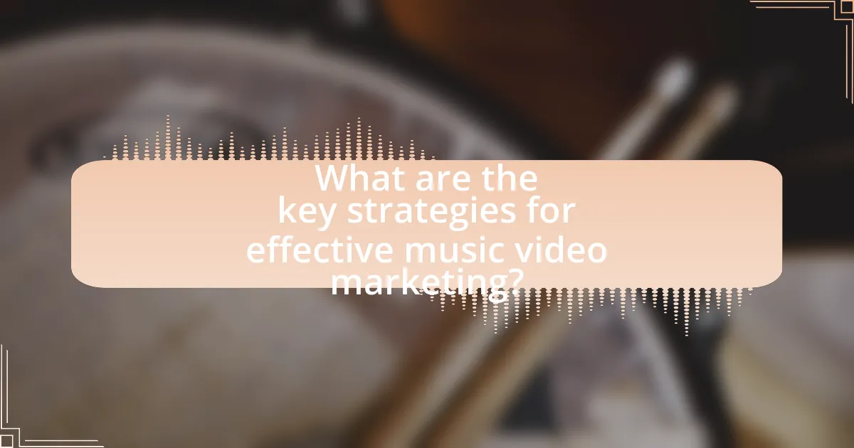What are the key strategies for effective music video marketing?
