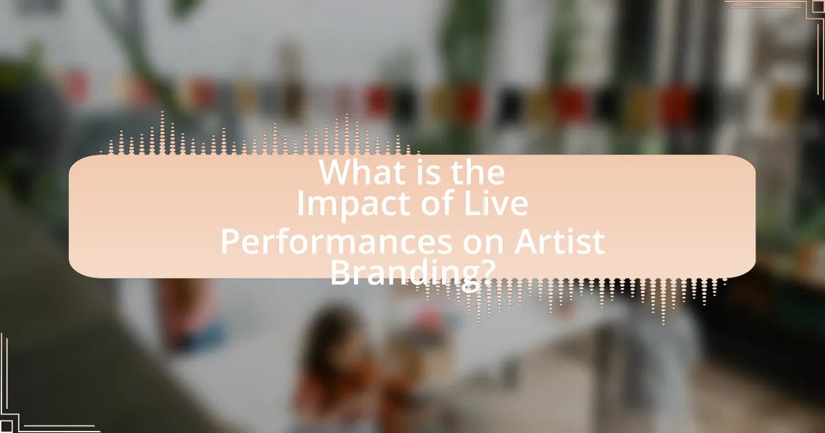 What is the Impact of Live Performances on Artist Branding?
