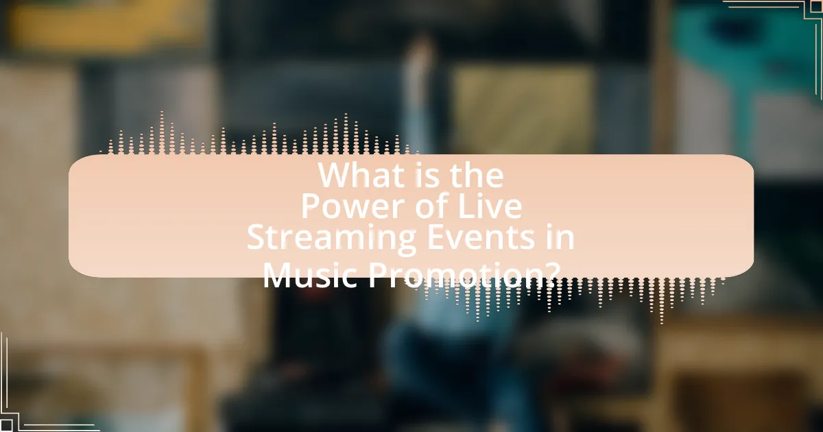 What is the Power of Live Streaming Events in Music Promotion?