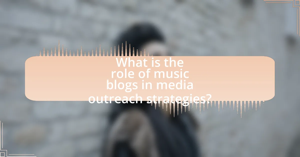 What is the role of music blogs in media outreach strategies?